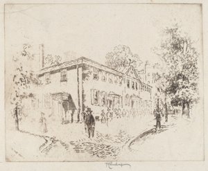 Fourth Street, Meeting House, Philadelphia av Joseph Pennell