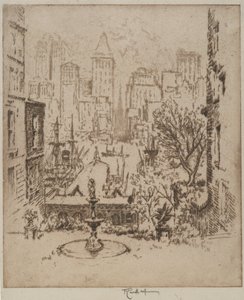 Fra Clark Street til Wall Street, 1924 av Joseph Pennell