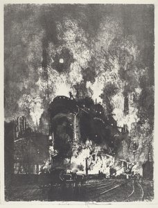 Ovner om natten, 1916. av Joseph Pennell