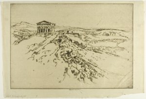 Girgenti, tempelet på veggen av Joseph Pennell