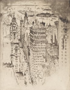 Gylden gesims, nr. II, 1915. av Joseph Pennell