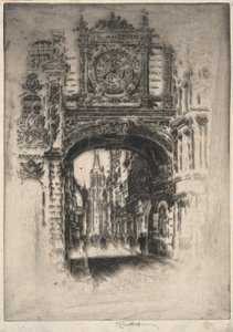 Stor klokke; Rouen av Joseph Pennell