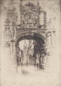 Stor klokke, Rouen, 1907. av Joseph Pennell