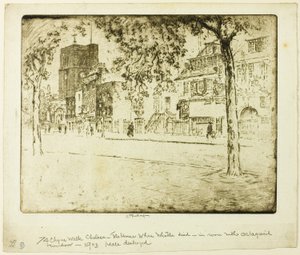 Hus der Whistler døde av Joseph Pennell