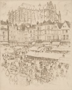 Place, Beauvais, 1907. av Joseph Pennell