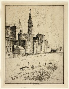Michigan Avenue, Chicago (The City Dirtyful) av Joseph Pennell