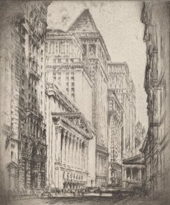 New York Stock Exchange, 1923. av Joseph Pennell