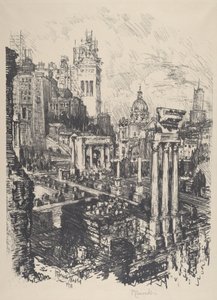 Gamle og nye Roma, Victor Emanuel-monumentet, 1911. av Joseph Pennell