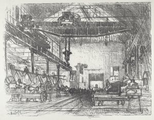 Planing Big Shells, 1916. av Joseph Pennell