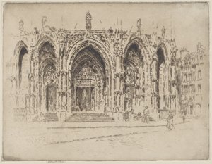 Veranda i San Maclou, Rouen av Joseph Pennell