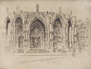 Veranda til San Maclou, Rouen, 1907. av Joseph Pennell