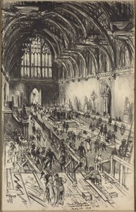 Forberedelser for å ligge i staten Edward VII av Joseph Pennell