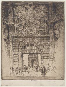 Puerta Bisagra, porten til Madrid, Toledo av Joseph Pennell