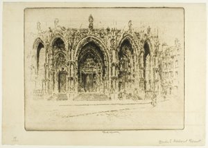 Puerta Bisagra, porten til Madrid, Toledo av Joseph Pennell