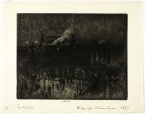 Rainy Night, Charing Cross Station av Joseph Pennell
