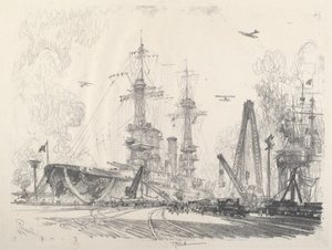 Klar til å starte, 1917. av Joseph Pennell