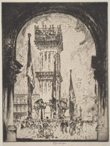 Gjenoppbygging av kampanilen, Venezia, nr. I