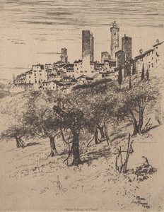 San Gimignano, 1883. av Joseph Pennell