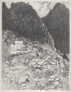 Seats of the Mighty, Delphi, 1913. av Joseph Pennell