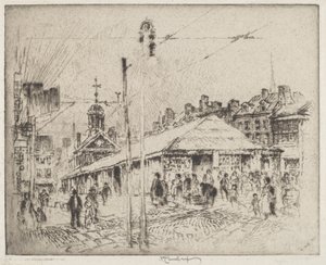 Second Street Market, Philadelphia av Joseph Pennell
