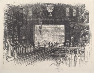 Skallfabrikk, No.II, 1917. av Joseph Pennell