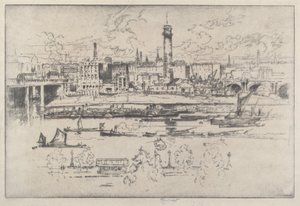 Shot Tower mellom broene av Joseph Pennell