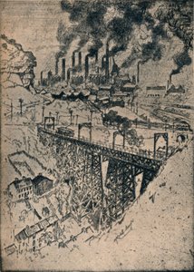 Steel-Edgar Thomson Works, 1909 av Joseph Pennell