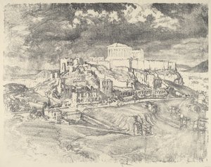 Storm bak Akropolis av Joseph Pennell
