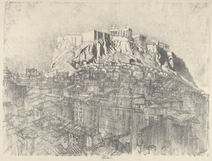 Soloppgang over Akropolis, 1913. av Joseph Pennell