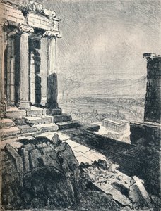 Theseus-tempelet fra Akropolis, c1913 av Joseph Pennell