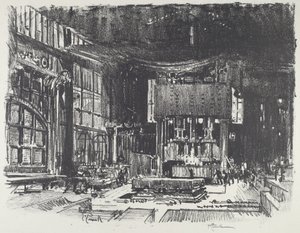 Akolyttene forbereder krigsgudens alter, 1916. av Joseph Pennell