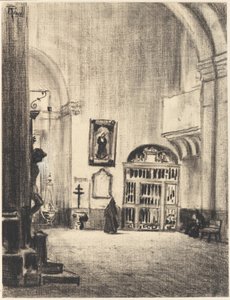 Dåpsfonten til Cervantes, Santa Maria la Mayor, Alcalá av Joseph Pennell