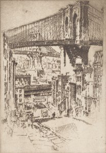 The Bridges, fra Brooklyn, 1921. av Joseph Pennell