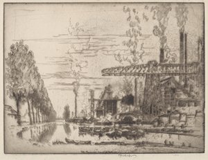 Brussel-kanalen, en moderne hobbema av Joseph Pennell