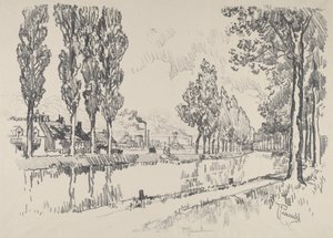 Kanalen ved Blanzy, Frankrike av Joseph Pennell