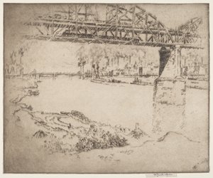 Bybroen, St. Louis av Joseph Pennell