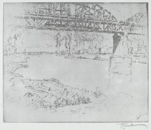 The City Bridge, St. Louis [nederst], i eller etter 1919. av Joseph Pennell