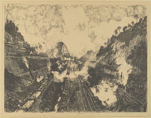 Kuttet. Ser mot Ancon Hill av Joseph Pennell