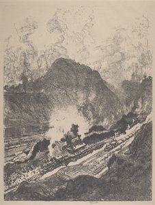 The Cut fra Culebra av Joseph Pennell