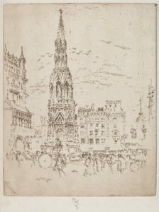Elinor Cross, foran Charing Cross jernbanestasjon av Joseph Pennell