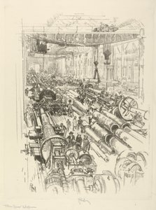 The English War Series: W.441. The Gun Shop, 1916 av Joseph Pennell