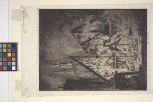 Fundamentene ved katedralen (etsing og tørrpunkt) av Joseph Pennell