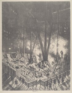 The Foundations, Building a Skyskraper, 1910. av Joseph Pennell