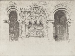 Grunnleggerens grav, Church of Saint Bartholomew the Great, 1903. av Joseph Pennell