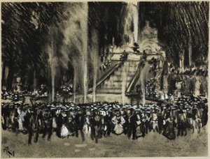 Fontenene som leker på La Granja av Joseph Pennell