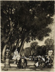 The Garden of the Island, Aranjuez av Joseph Pennell