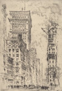 The Golden Cornice, I, 1904. av Joseph Pennell