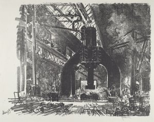 Den store hammeren, 1916. av Joseph Pennell