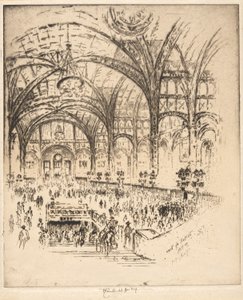 The Hall of Iron, Pennsylvania Station, New York av Joseph Pennell