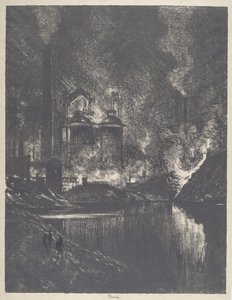 Ildsjøen, Charleroi, 1911. av Joseph Pennell
